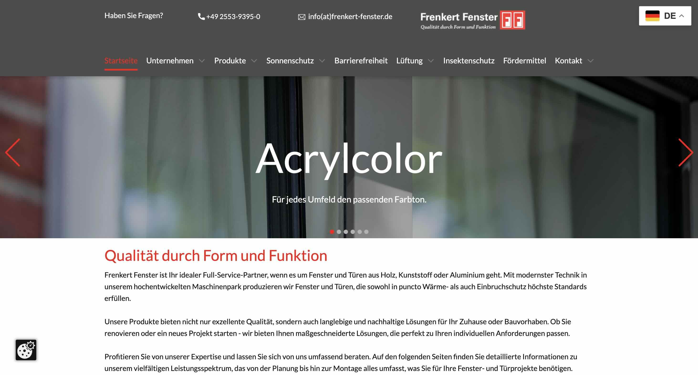 Website-Projekt Frenkert Fenster